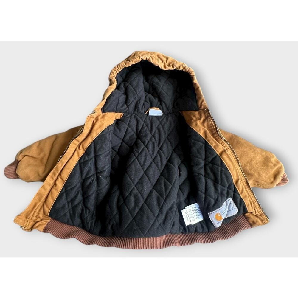 Carhartt Baby Toddler Jacket 18M Brown Hooded Quilt Lined Full Zip Coat 18 Month - Picture 9 of 15